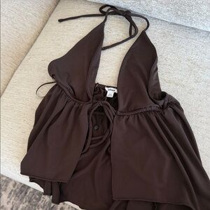 Brown Garage Halter Top